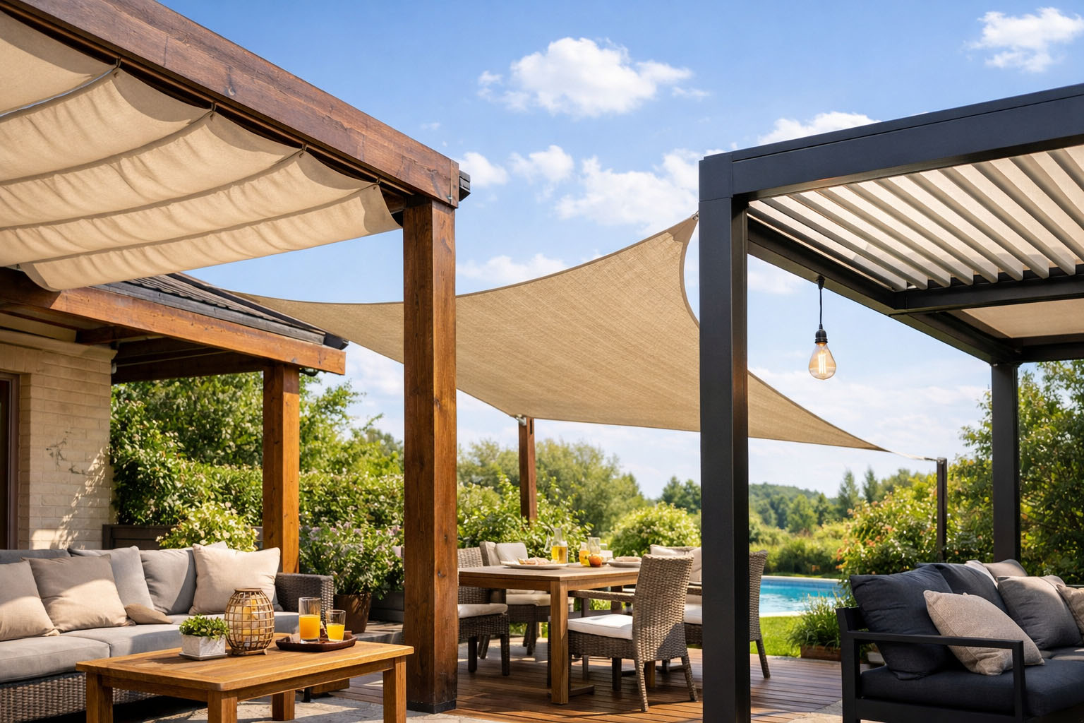 Featured image for “Jak vyřešit zastínění pergoly svépomocí a vytvořit příjemné stínění terasy”